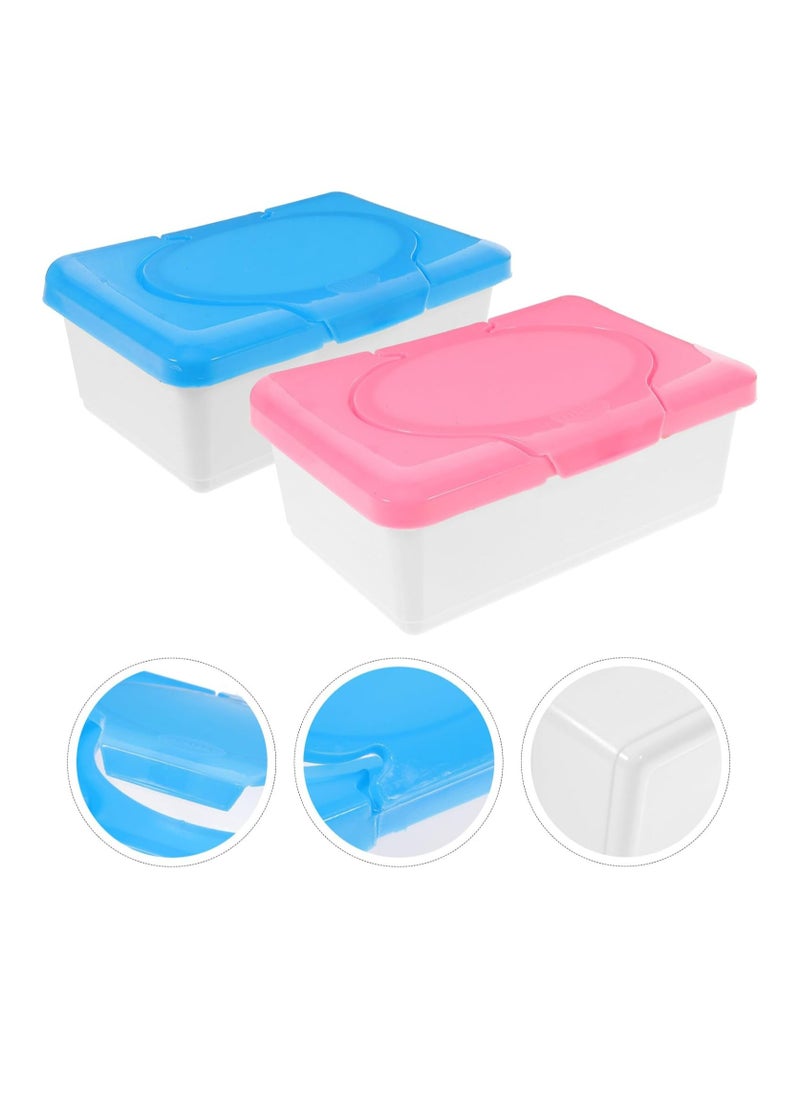 Oasisgalore 2 Pcs Baby Wet Tissue Box, Wet Wipe Case Container for Inside Home Travel  - Image 2
