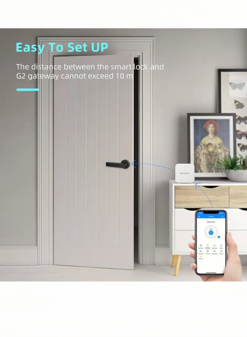 Smart Wi-Fi Gateway, G2 Hub For Keyless Entry Remote Control & Manage Bluetooth Deadbolt Door Lock with TTLock App, Wi-Fi Bridge Work with Alexa Google Home For Voice Control, White