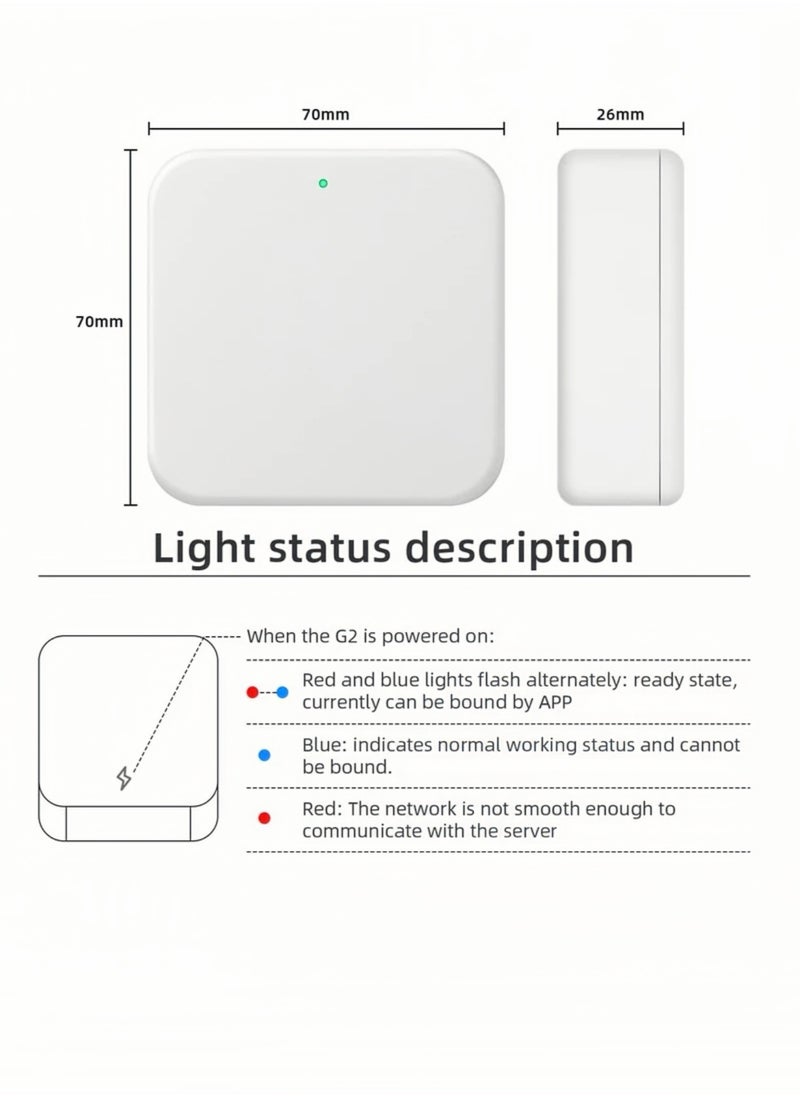 Smart Wi-Fi Gateway, G2 Hub For Keyless Entry Remote Control & Manage Bluetooth Deadbolt Door Lock with TTLock App, Wi-Fi Bridge Work with Alexa Google Home For Voice Control, White  - Image 3