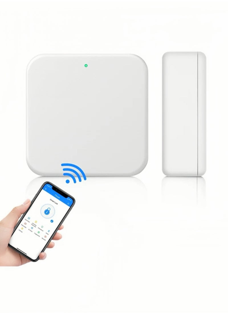Smart Wi-Fi Gateway, G2 Hub For Keyless Entry Remote Control & Manage Bluetooth Deadbolt Door Lock with TTLock App, Wi-Fi Bridge Work with Alexa Google Home For Voice Control, White  - Image 1