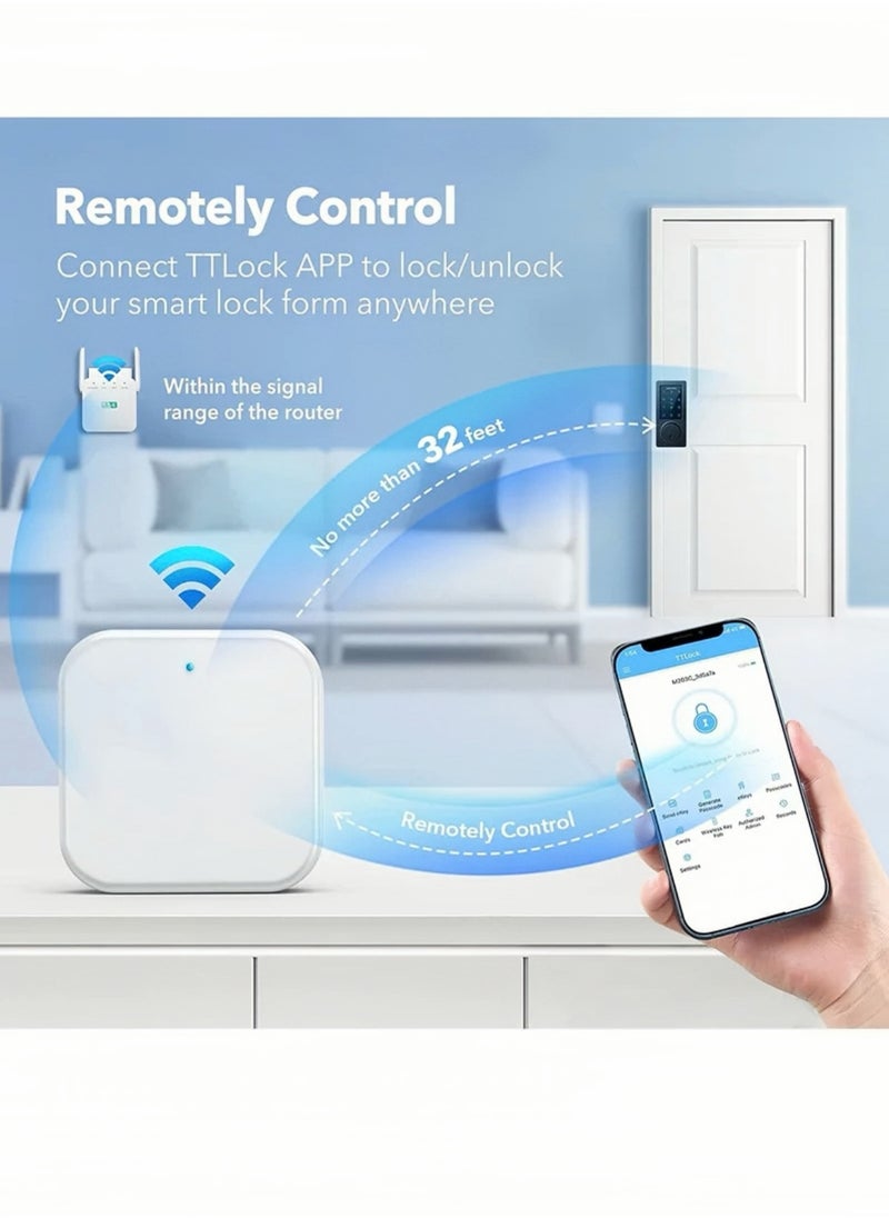 Smart Wi-Fi Gateway, G2 Hub For Keyless Entry Remote Control & Manage Bluetooth Deadbolt Door Lock with TTLock App, Wi-Fi Bridge Work with Alexa Google Home For Voice Control, White  - Image 2