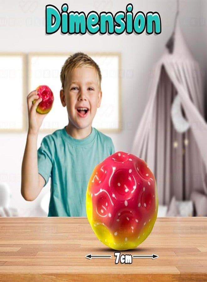 Little Hunk Bouncing Ball Pack of 3 Moon Balls for Kids | Soft Foam Sponge Balls | High Bounce Sensory Toy for Toddlers & Babies | Birthday Return Gift, Small Gift Items for Kids (Color May Vary) - Image 3