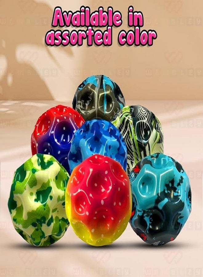 Little Hunk Bouncing Ball Pack of 3 Moon Balls for Kids | Soft Foam Sponge Balls | High Bounce Sensory Toy for Toddlers & Babies | Birthday Return Gift, Small Gift Items for Kids (Color May Vary) - Image 2