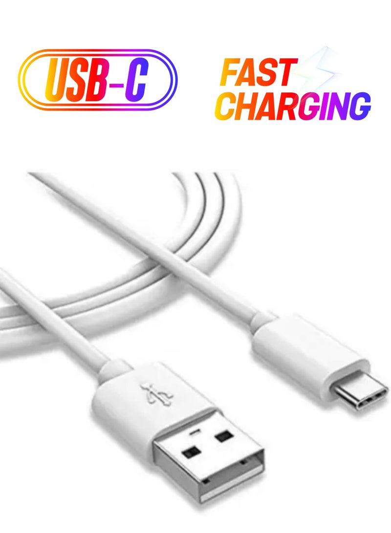 جيرلاكس شاحن USB Type-C سريع الشحن USB 2.0 كابل نقل البيانات - أبيض - طول 1 متر للأندرويد - Image 1