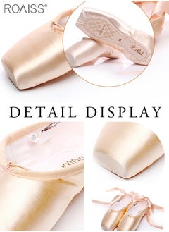 roaiss Professional Ballet Pointe Shoes Girls Ballerina Ballet Pointe Shoes Women Satin Canvas Ballet Shoes For Dancing  - Image 3