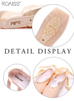 roaiss Professional Ballet Pointe Shoes Girls Ballerina Ballet Pointe Shoes Women Satin Canvas Ballet Shoes For Dancing  - Image 4