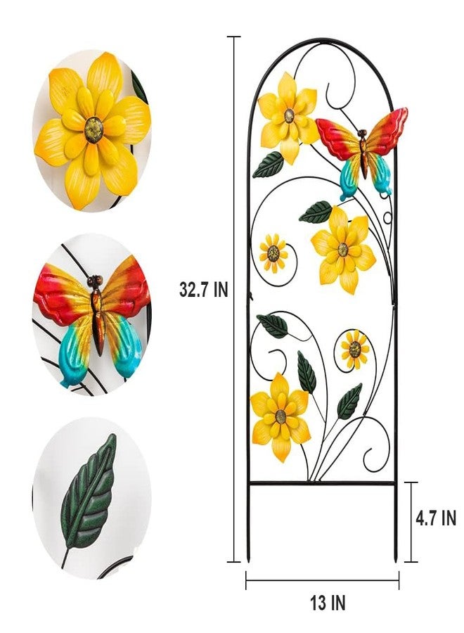 YEAHOME Garden Decor for Outside, 34" Flower Butterflies Decorative Garden Stakes for Spring Garden Decor, Metal Yard Art Stakes for Outdoor Lawn Backyard Porch Garden Decorations - Image 4