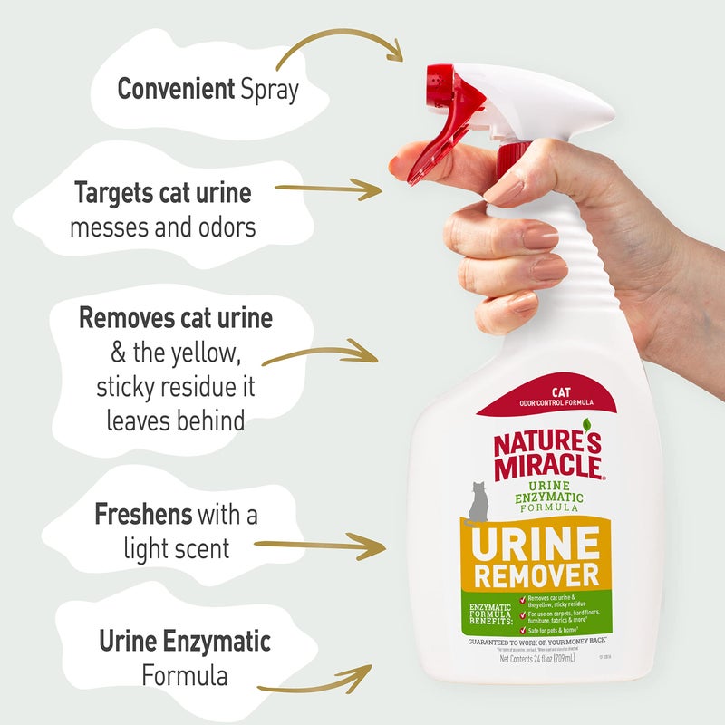 Nature's Miracle Cat Urine Remover, 24 Ounces, Enzymatic Formula - Image 5