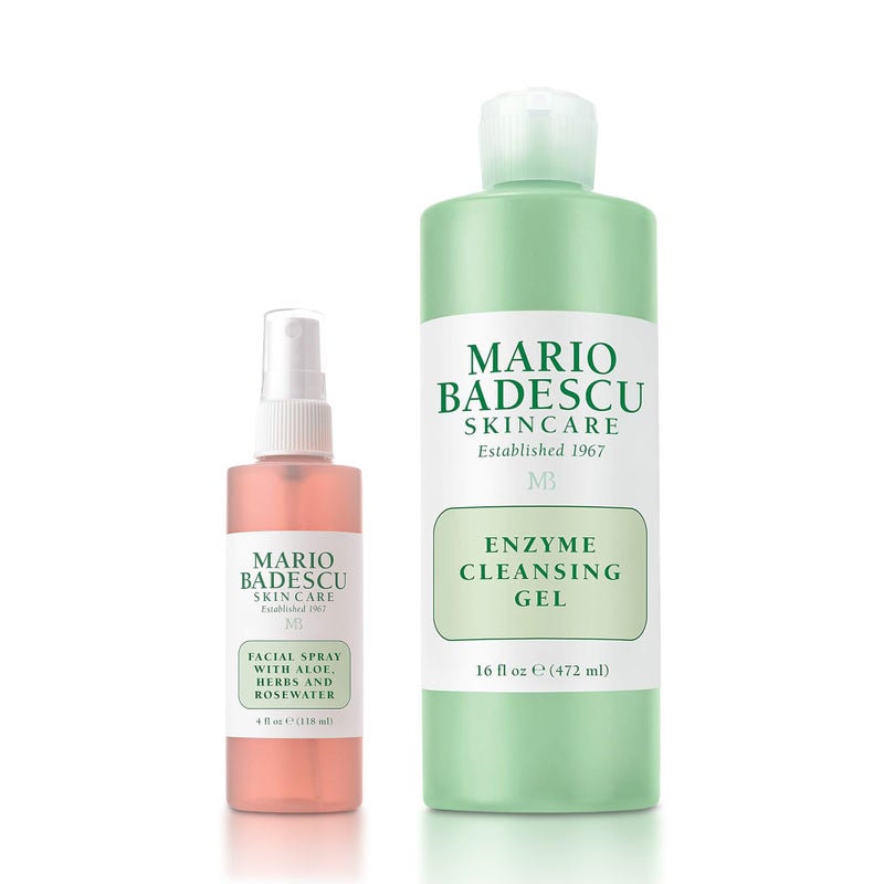 Mario Badescu Rose Water Facial Spray & Enzyme Cleansing Gel Bundle | Hydrating Rose Water Face Mist + Oil-Free Cleanser with Grapefruit & Papaya Extract | Rejuvenates, Clarifies & Removes Excess Oil - Image 1