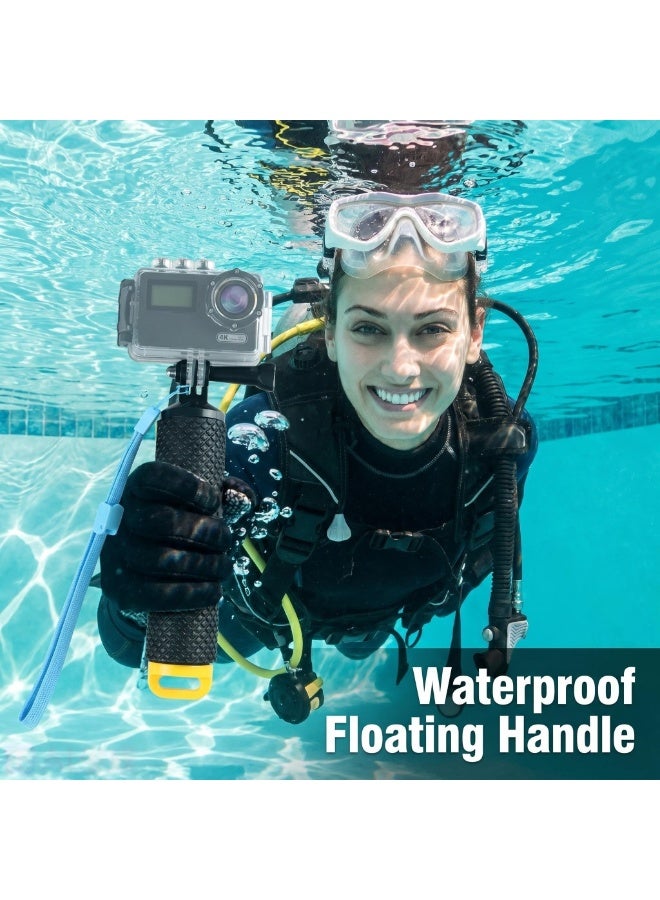 كاميرا رياضية عائمة مقبض مقاوم للماء مونوبود مناسبة لـ GoPro Hero 13 12 11 10 9 8 7 6 5 4 3 + مقبض كاميرا العمل الجلسة ومقبض إكسسوارات التثبيت ، مناسبة للغوص تحت الماء والرياضات المائية - Image 1