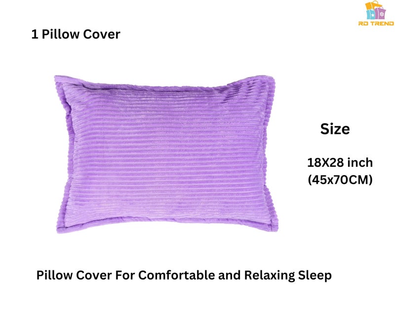 RD TREND 190 GSM Flannel Elastic Fitted Warm bedsheets for Winter Single Bed (72x48x8 Inches) with 1 Pillow Cover Size (18x28 Inches) Color- Lavender - Image 4