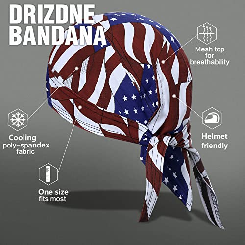DANLCUPL DOO Rags Dew Rag Skull Cap Pirate Hat Cycling Bandana Motorcycle Biker Cooling Head Wrap Beanie Helmet Liner American Flag Patriotic Star Stripe - Image 4