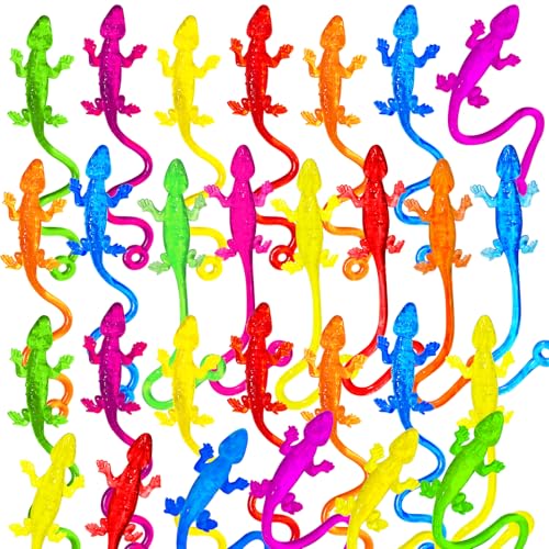 Thyrflen 72PCS Stretchy Lizards Toys for Kids Sticky Gecko Toys for Bug Party Favors Sticky Hands of Lizard Toy Set for Birthday Reptile Party Decoration Goodie Bag Stuffers Pinata Filler Treasure Box - Image 1