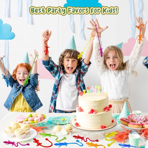 Thyrflen 72PCS Stretchy Lizards Toys for Kids Sticky Gecko Toys for Bug Party Favors Sticky Hands of Lizard Toy Set for Birthday Reptile Party Decoration Goodie Bag Stuffers Pinata Filler Treasure Box - Image 5