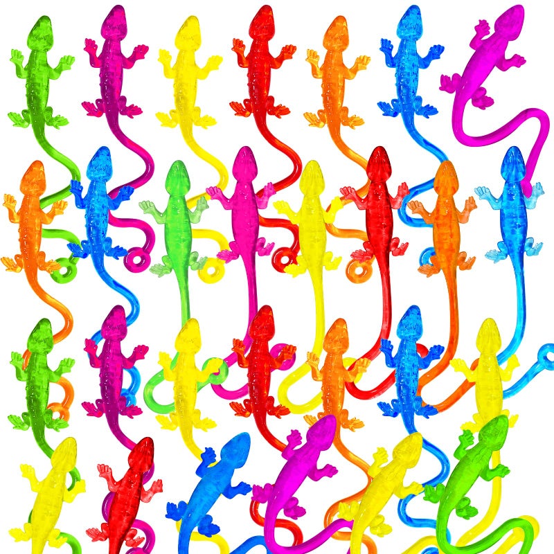 Thyrflen 72PCS Stretchy Lizards Toys for Kids Sticky Gecko Toys for Bug Party Favors Sticky Hands of Lizard Toy Set for Birthday Reptile Party Decoration Goodie Bag Stuffers Pinata Filler Treasure Box - Image 3
