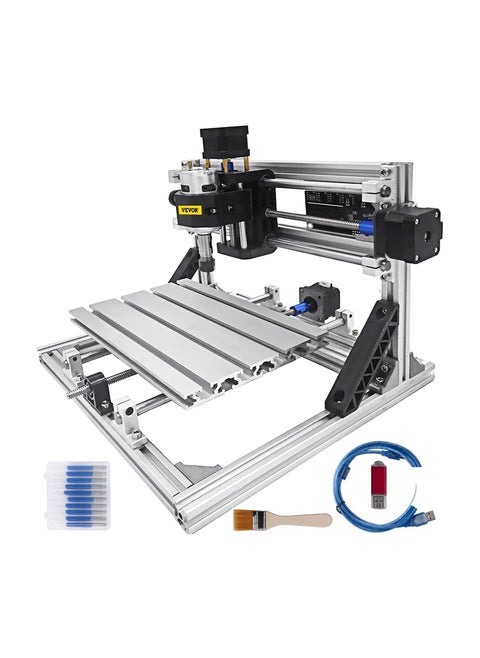 VEVOR 2418 CNC Engraving Machine Milling Cutter 3 Axis CNC Router Machine 500 mW Milling Machine CNC 240 x 180 x 40 mm Engraving Machine Kit