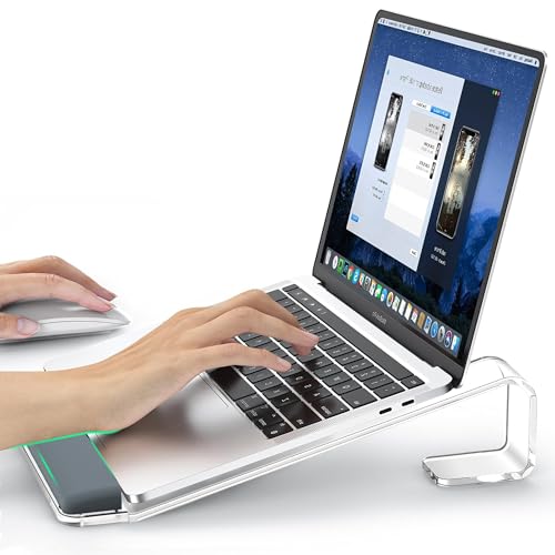 LOXP Acrylic Laptop Stand for Desk Laptop Stand with Wrist Support Ergonomic Detachable Laptop Riser Acrylic Protable Computer Stand for MacBook Air Pro HP Dell XPS HP 1017 Laptops - Image 1