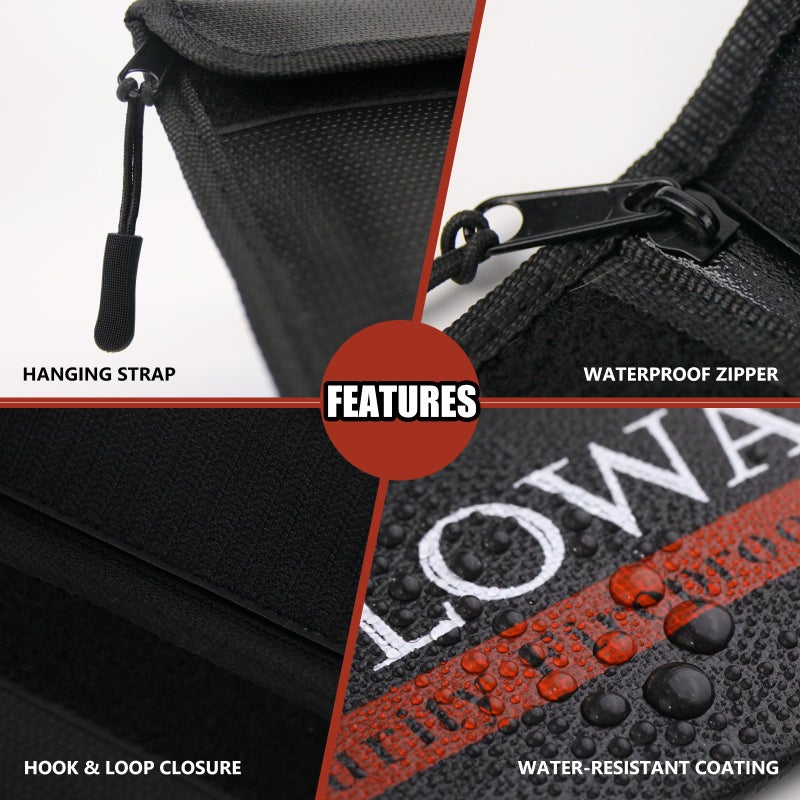 ROLOWAY Fireproof Bag (9.6 x 6.6 inches) 5200â„‰ Heat Insulated, Fireproof Money Bag with Zipper for Cash (2-Pack Black) - Image 5