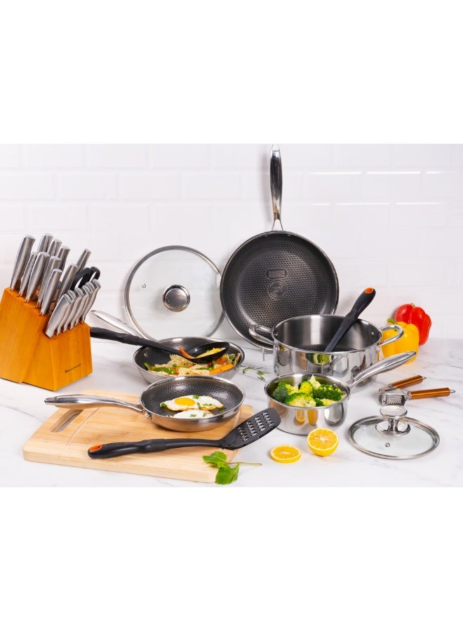 Baker's Secret مقلاة باكرز سيكريت 24 سم ثلاثية الطبقات غير لاصقة - أدوات طهي متميزة للقلي، والتشويح والطهي اليومي - Image 3