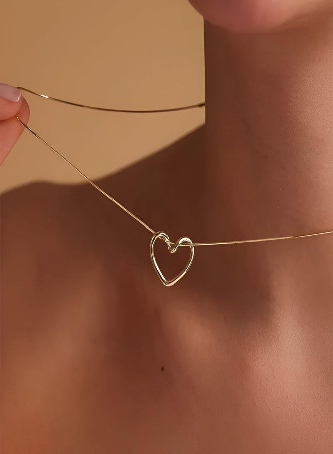 SHAHEEBA Elegant Minimalist Heart Pendant Necklace | Lightweight| Antitarnish| Stylish Party & Office Daily Jewelry | Skin-Friendly Gift for women and girl (Golden) - Image 4