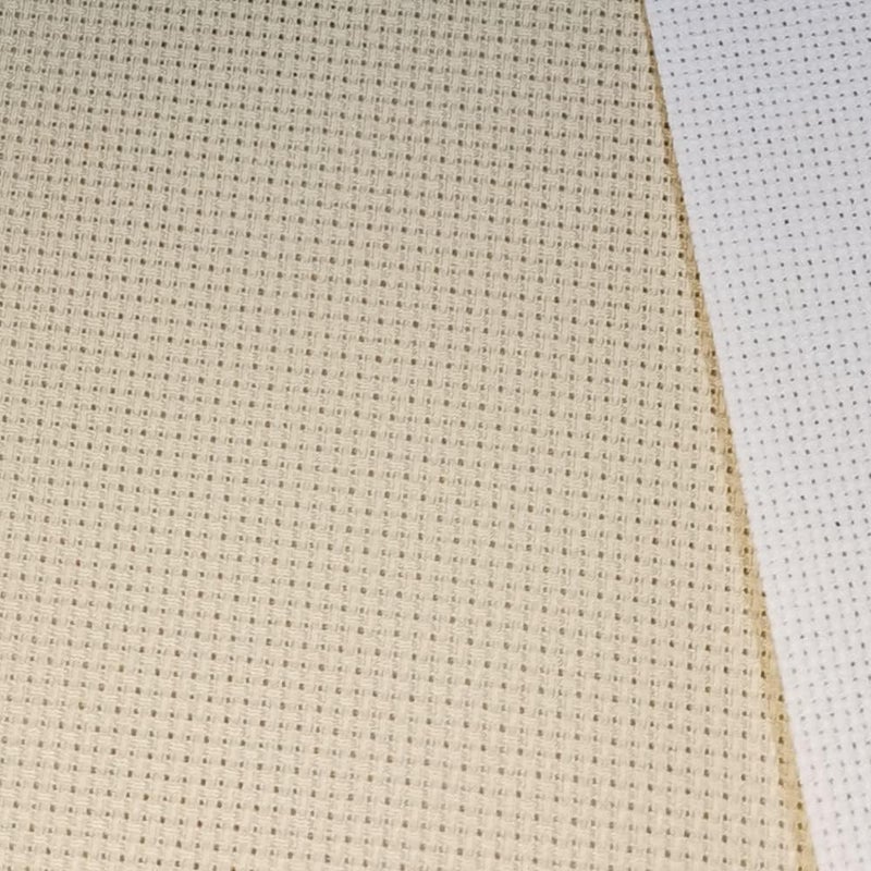 KCS 59" x 1 Yard 14ct Counted Cotton Aida Cloth Cross Stitch Fabric (Beige) - Image 1