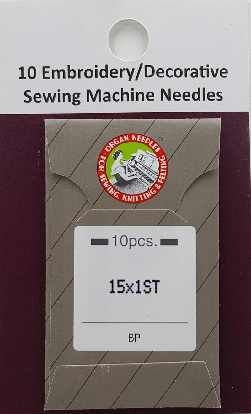 30 Organ 15X1ST Flat Shank Home Embroidery Machine Needs with Large Eye ~ Multiple Sizes! (Metric 90/14 (Ball Point))