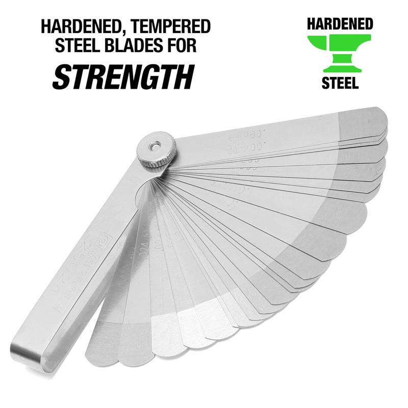 Oemtools 25024 22 Blade Go-No-Go Feeler Gauge  Precision Measurement For Mechanics  Ideal For Engine Tappets  Machine And Guitar Setup  Includes Metric And Sae Blades - Image 2