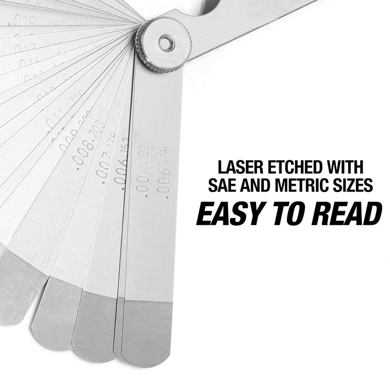 Oemtools 25024 22 Blade Go-No-Go Feeler Gauge  Precision Measurement For Mechanics  Ideal For Engine Tappets  Machine And Guitar Setup  Includes Metric And Sae Blades - Image 4