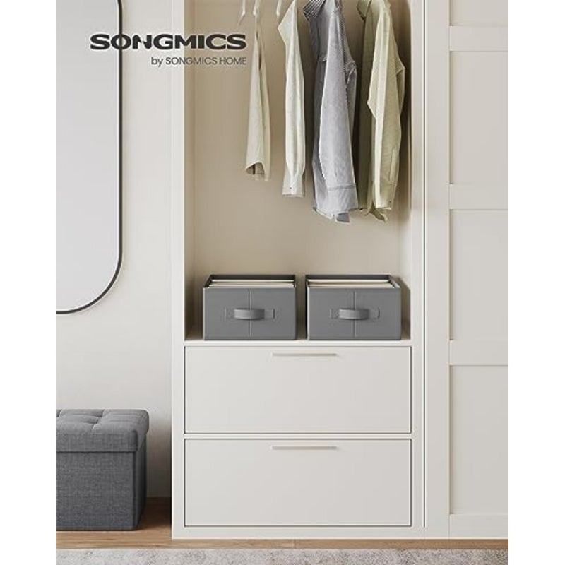 Set of 2 Large Size Wardrobe Clothes Organizers, 6-Compartment Foldable Drawer Organizers with Handles, 16.5 x 11.8 x 6.7 Inch, for Pants, Sweaters, Jeans, URUS009G02 - Image 2