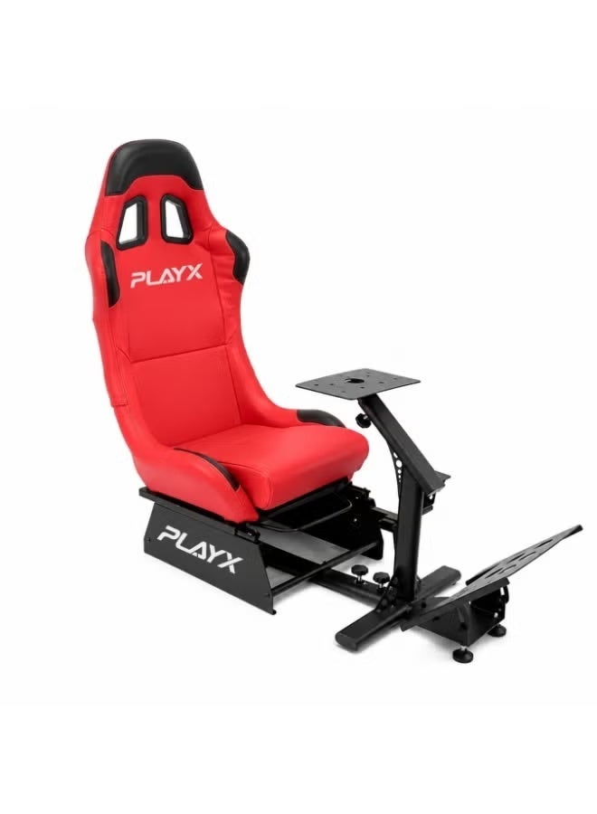 BlueFire Foldable Racing Simulator Cockpit with Bucket Seat & Adjustable Steering Wheel Stand | Sim Racing Gaming Cockpit with Adjustable Wheel Height, Pedal Angle & Gear Shifter Mount | Heavy-Duty Driving Simulator Seat & Wheel Stand for Racing Games, Drift Games, Virtual Driving, PC Gaming & Home Entertainment Setup | Space-Saving Foldable Racing Cockpit for Immersive Sim Racing Experience - Image 1