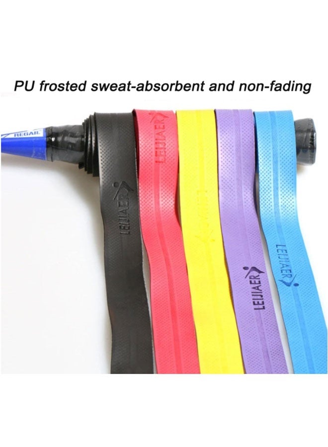 Leijiaer 60-Pack PU Anti-Slip Tennis Racket Grip Tape   Sweat-Absorbent Durable and Colorful for All Racket Sports - Image 2