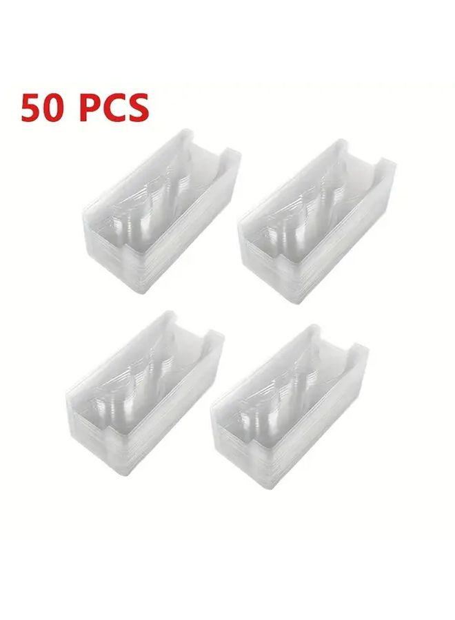 50 Pieces Transparent Eyelash Trays Plastic Makeup Organizer With Inserts For Beauty Salon Home Use - Image 1