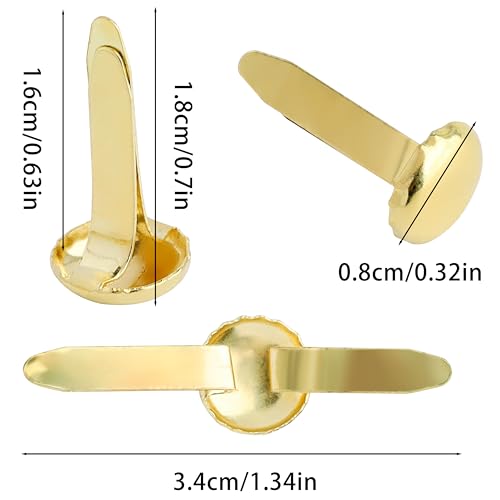 Monigte Brass Fasteners 300 Pack Small Brads for Paper Crafts Scrapbooking DIY Handmade Cards School Projects - Image 3