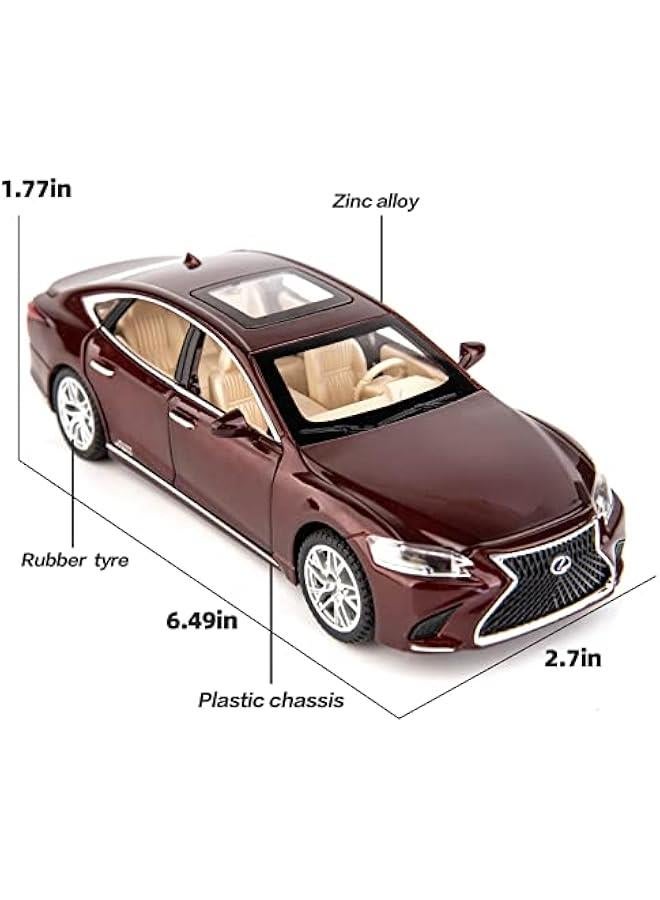 1/32 Compatible for Lexus Ls500h Model Car, Zinc Alloy Pull Back Toy car with Sound and Light for Kids Boy Girl Gift(Brown) - Image 4