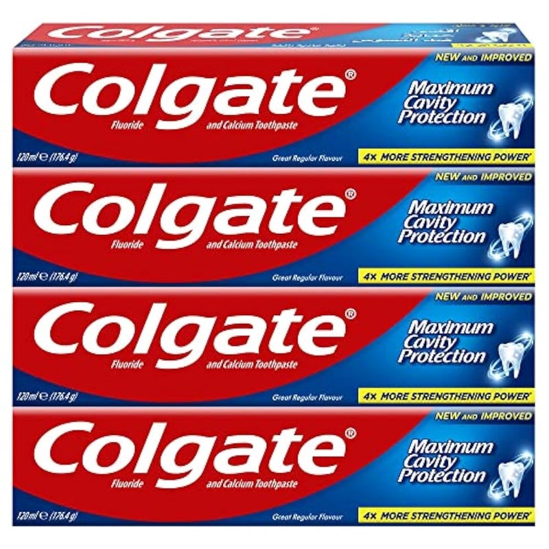 Colgate Maximum Cavity Protection Toothpaste Great Regular Flavour 120 ml (4pack)