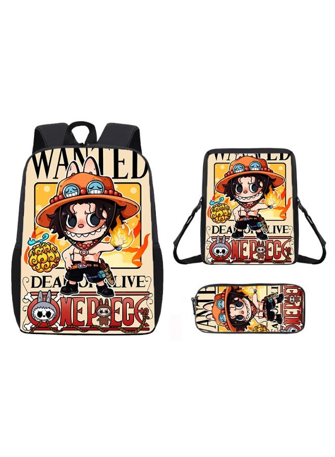 LABUBU Lightweight Primary School Bag Labubu Cute Printed Cartoon Anime Children's Backpack 42*29*16CM+Lunch Bag 26*18*6CM+Pen Bag 11*22*2.5CM - Image 1