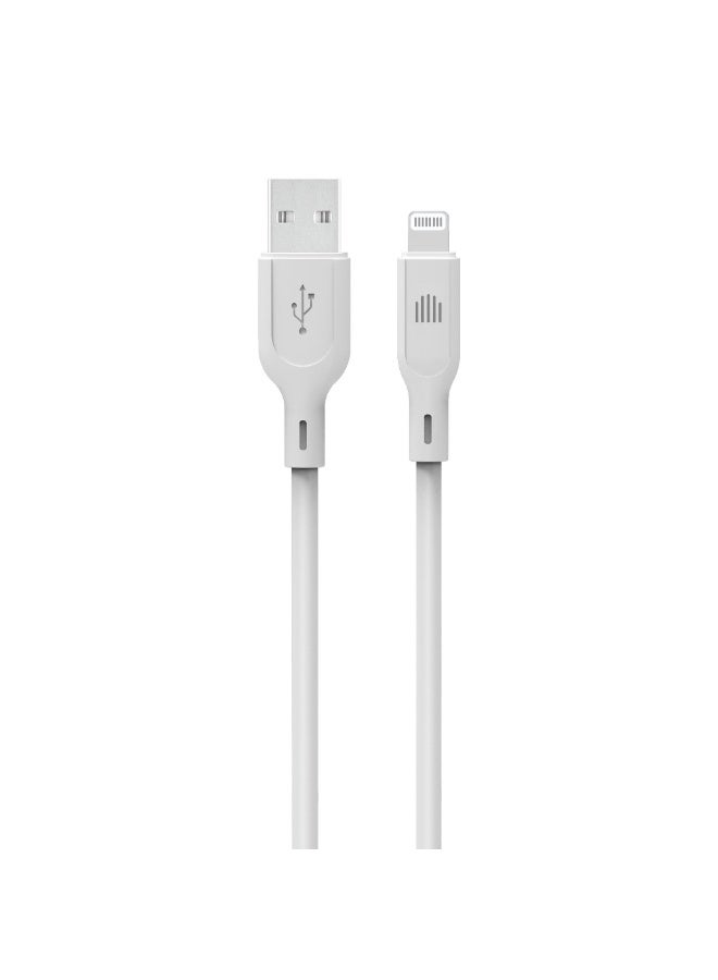 DVICED USB-A to lightning Charging & Data transfer 1.25m silicone cable  - White - Image 1
