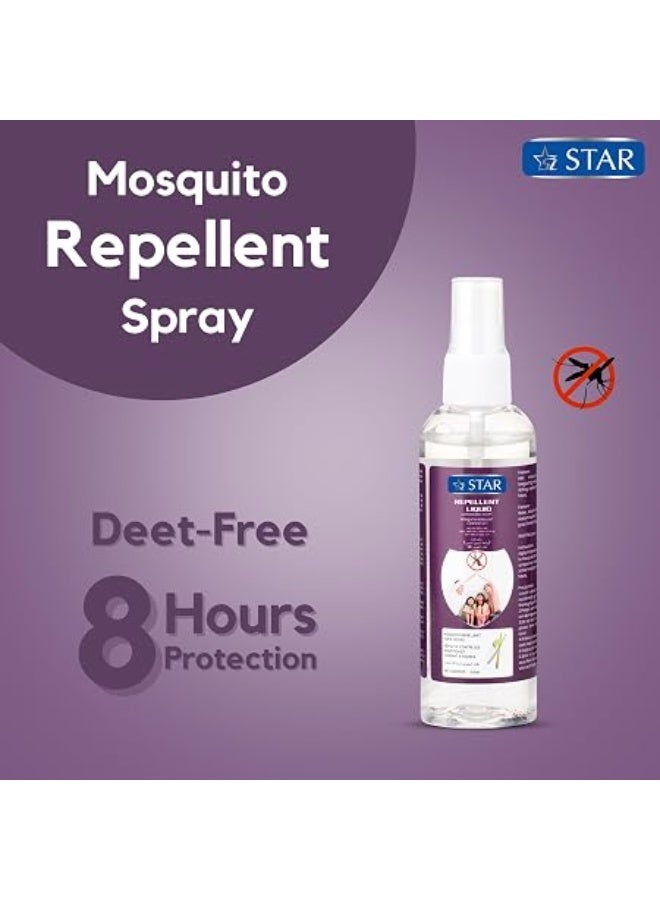 Star Mosquito Repellant Spray 100ml - Deet Free Insects Killer Spray - Bug and Tick Repellent Liquid with Organic Lemongrass & Peppermint Extracts - Indoor Outdoor Mosquito Killer - Image 3