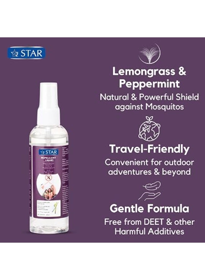 Star Mosquito Repellant Spray 100ml - Deet Free Insects Killer Spray - Bug and Tick Repellent Liquid with Organic Lemongrass & Peppermint Extracts - Indoor Outdoor Mosquito Killer - Image 5