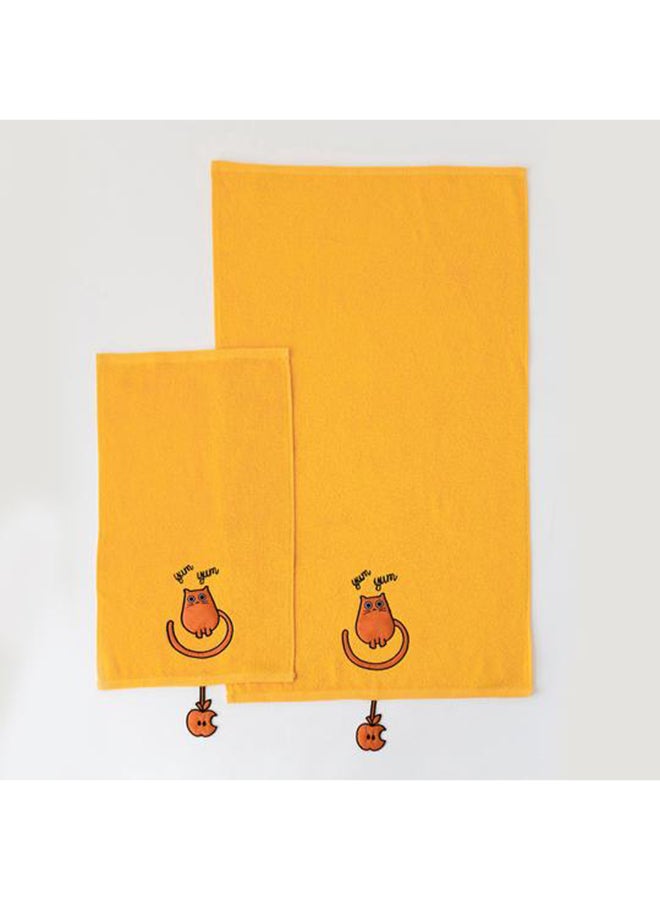 Milk & Moo 2-Piece Tombish Cat Pattern Towel Set - Image 3