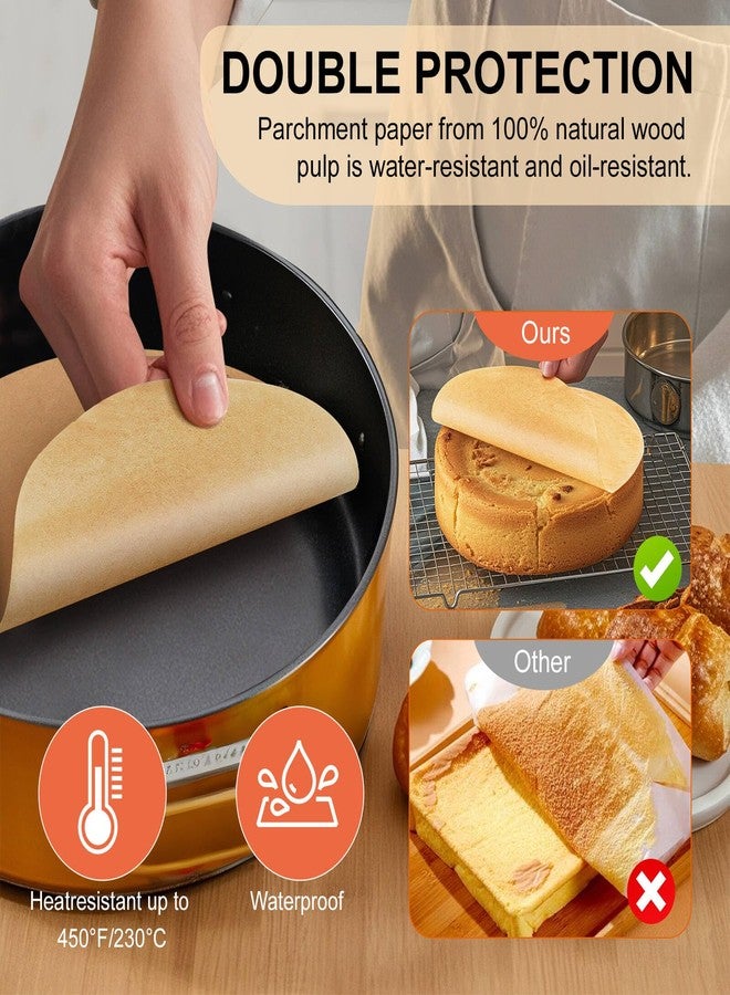 MFJUNS 200 Pcs 8-Inch Premium Parchment Paper Rounds - Unbleached, Non-Stick, Heavy Duty for Baking, Freezing & Air Frying - Image 4
