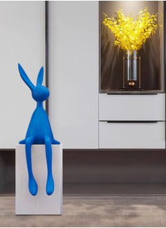 Merry Moments Rabbit Statue Bunny Decor Sculptures Collectible Figurines Stand Artwork Modern Art for Home Decor Living Room Bedroom Office Retail Decoration Resin L23xH70xW25 cm  - Image 2
