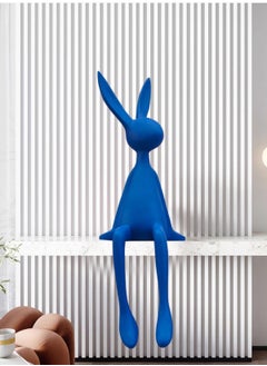 Merry Moments Rabbit Statue Bunny Decor Sculptures Collectible Figurines Stand Artwork Modern Art for Home Decor Living Room Bedroom Office Retail Decoration Resin L23xH70xW25 cm  - Image 4