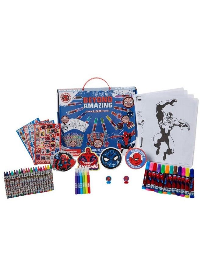 Innovative Designs - Marvel Avengers Spiderman Coloring Art Set For Kids With Stickers And Stampers 150+ Pieces - Image 1