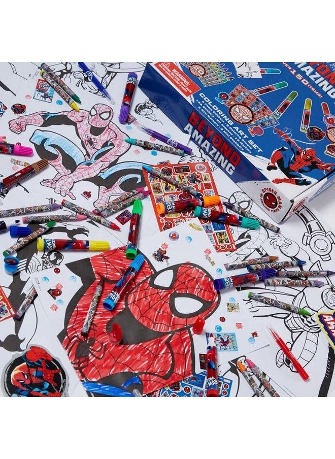 Innovative Designs - Marvel Avengers Spiderman Coloring Art Set For Kids With Stickers And Stampers 150+ Pieces - Image 1