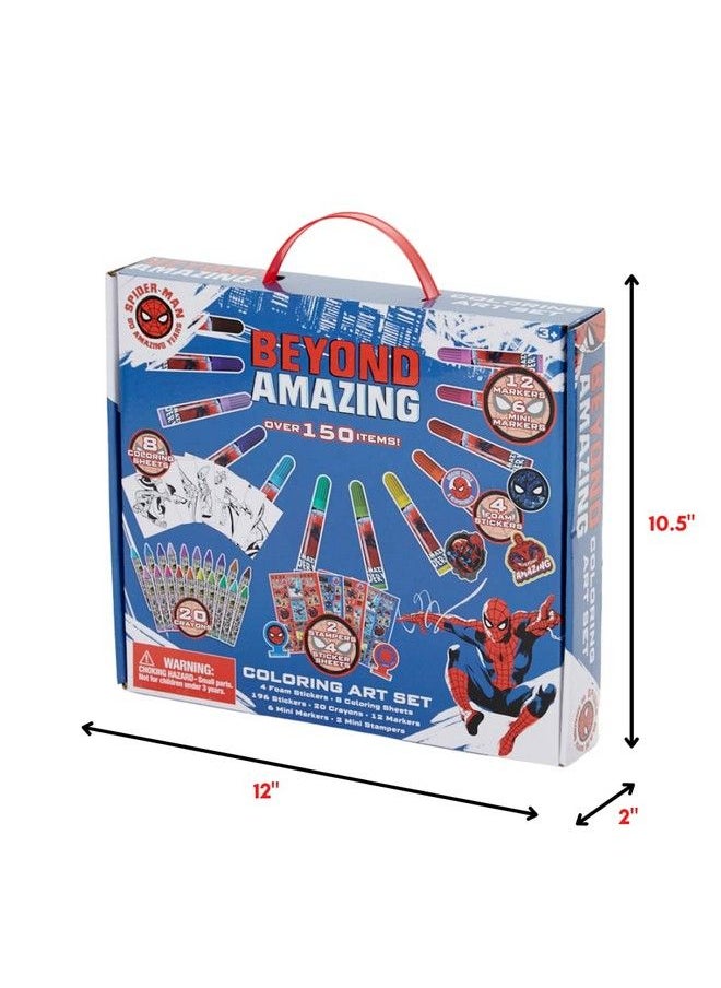 Innovative Designs - Marvel Avengers Spiderman Coloring Art Set For Kids With Stickers And Stampers 150+ Pieces - Image 1