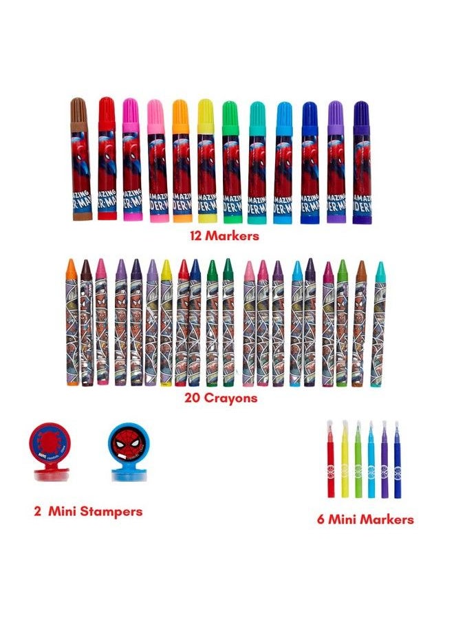 Innovative Designs - Marvel Avengers Spiderman Coloring Art Set For Kids With Stickers And Stampers 150+ Pieces - Image 1