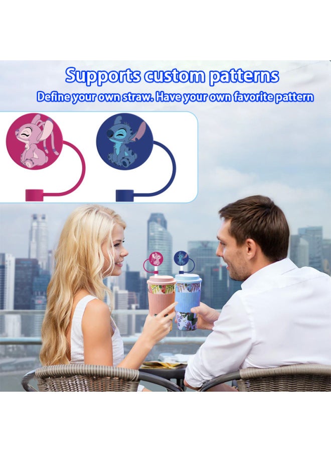Cross-border New Straw Cap Silicone Straw Cap Waterproof Dustproof Silicone Straw Cap Can Be Customized LOGO Gift-Color:Round Black - Image 5