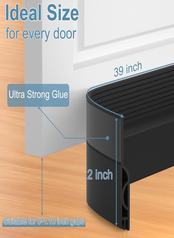 Beoguy Door Draft Stopper, Adjustable Door Sweep for Bottom of Door, Under Door Gap Filler for Exterior & Interior Doors, Door Weather Stripping Blocks Noise and Cold Air (39Inch, Black) - Image 5
