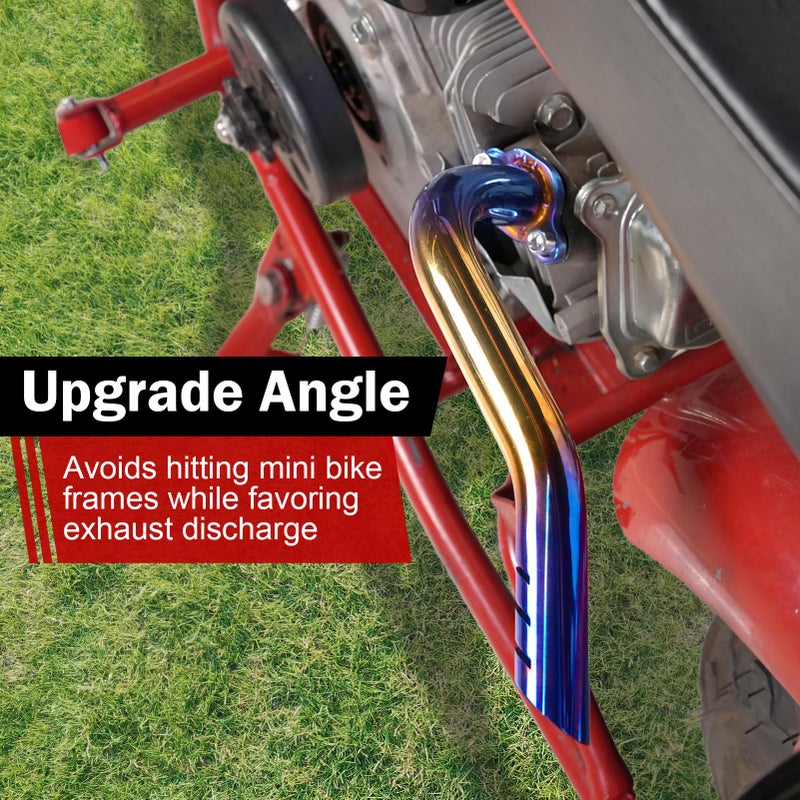 WNOOENG 212cc Exhaust Pipe Header Kit for Coleman CT200u CT200u-ex BT200X KT196 196cc 6.5hp, for Non-Hemi Predator 212cc Baja Warrior MB200 GX160 GX200 Engine Axis M200 Mini Bike - Image 2